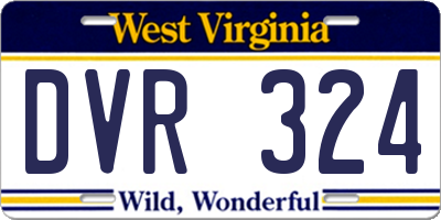 WV license plate DVR324