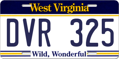 WV license plate DVR325