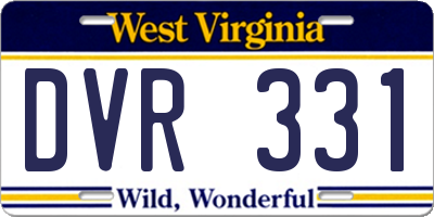 WV license plate DVR331