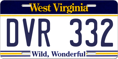 WV license plate DVR332