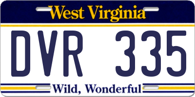 WV license plate DVR335