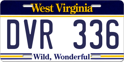 WV license plate DVR336