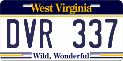 WV license plate DVR337