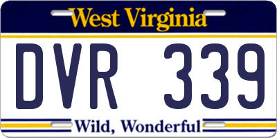 WV license plate DVR339