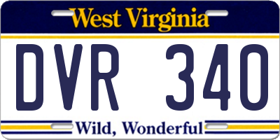WV license plate DVR340