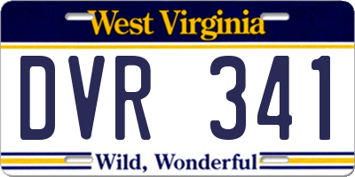 WV license plate DVR341