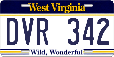 WV license plate DVR342