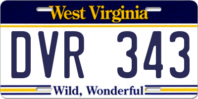 WV license plate DVR343