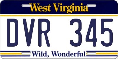 WV license plate DVR345