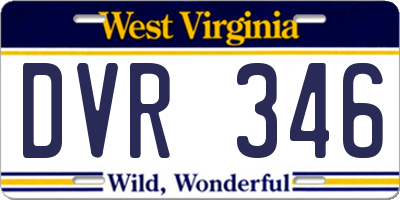 WV license plate DVR346