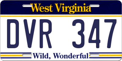 WV license plate DVR347