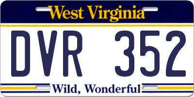 WV license plate DVR352