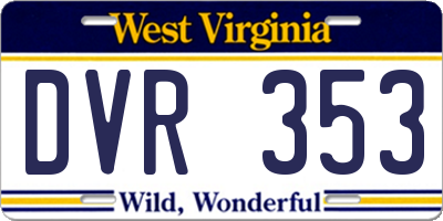 WV license plate DVR353
