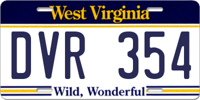 WV license plate DVR354