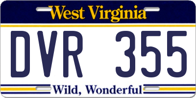 WV license plate DVR355