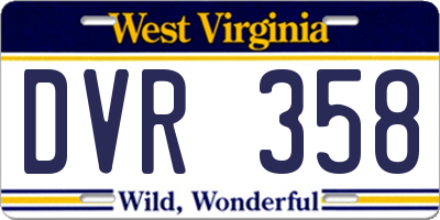 WV license plate DVR358