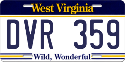 WV license plate DVR359