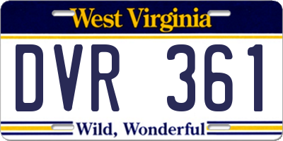 WV license plate DVR361