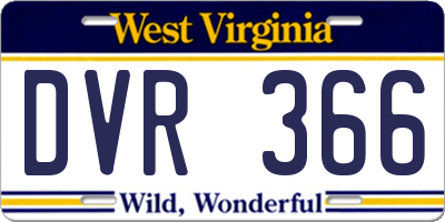 WV license plate DVR366