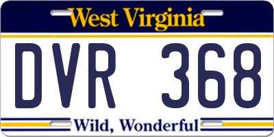 WV license plate DVR368