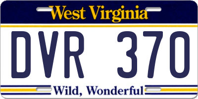 WV license plate DVR370