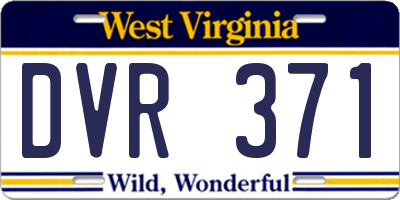 WV license plate DVR371