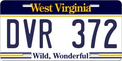 WV license plate DVR372