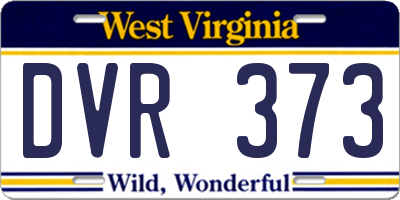 WV license plate DVR373