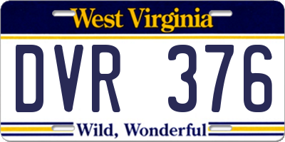 WV license plate DVR376