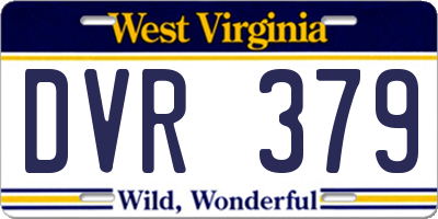 WV license plate DVR379