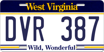WV license plate DVR387