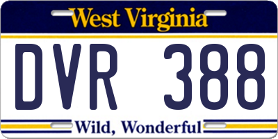 WV license plate DVR388