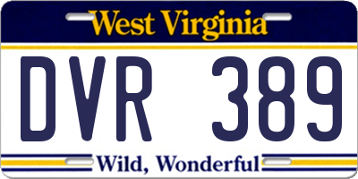 WV license plate DVR389