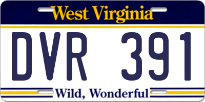 WV license plate DVR391
