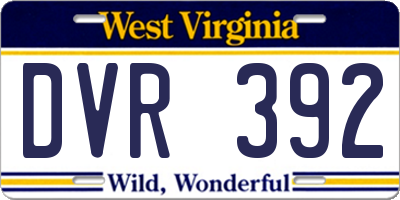 WV license plate DVR392
