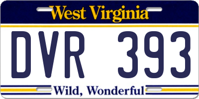 WV license plate DVR393