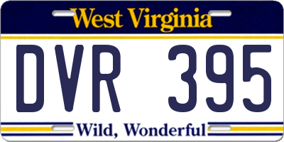 WV license plate DVR395