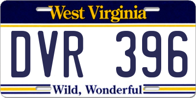 WV license plate DVR396