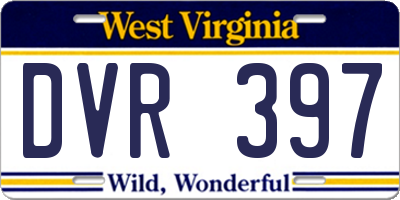 WV license plate DVR397
