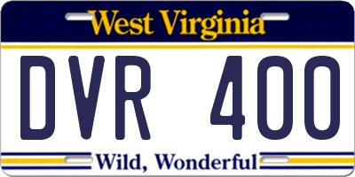 WV license plate DVR400