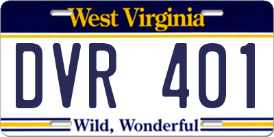 WV license plate DVR401
