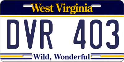WV license plate DVR403
