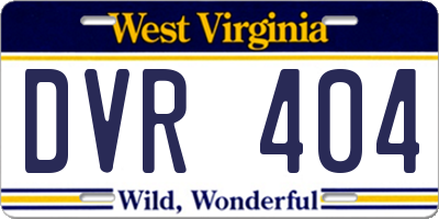 WV license plate DVR404