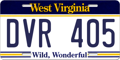 WV license plate DVR405
