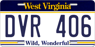 WV license plate DVR406