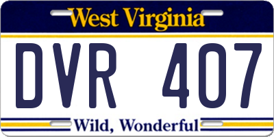 WV license plate DVR407