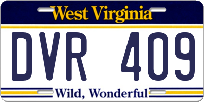 WV license plate DVR409