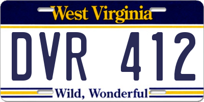 WV license plate DVR412