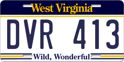 WV license plate DVR413