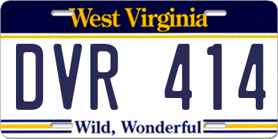 WV license plate DVR414